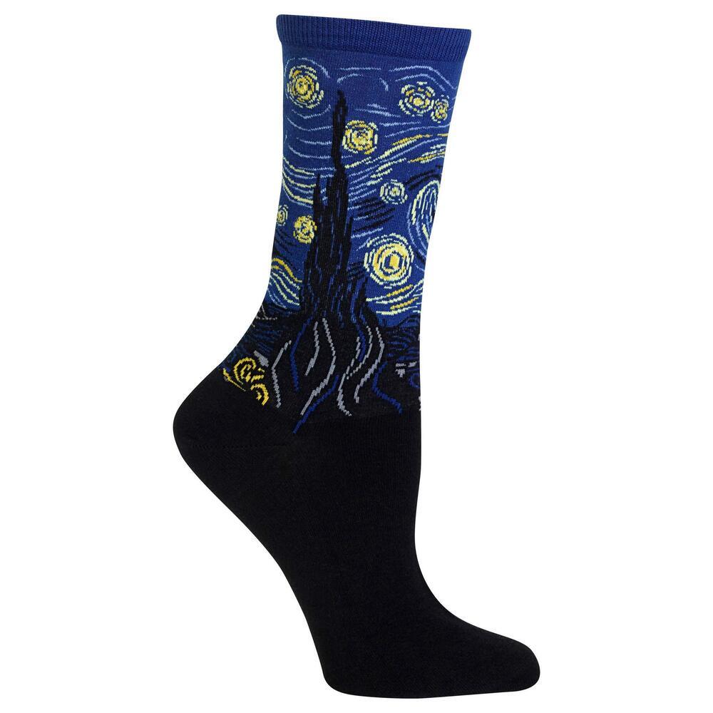 Hot Sox womens Artist Series Novelty Fashion Casual Crew Socks Hosiery, Royal, 4